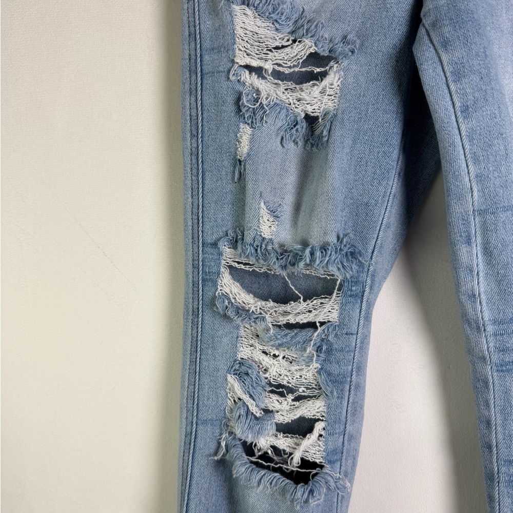 Flying Monkey Women High Rise Straight Jean Sz 23x29 Distressed Cropped Raw Hem - Picture 3 of 6